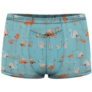 Elegante Roze Flamingo Vogels Heren Boxer Slips Sexy Shorts Mesh Boxers Ondergoed Ademend Onderbroek Thong