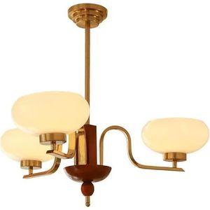 SIYANE Halverwege de eeuw moderne kroonluchters Melkglas hanglamp Grote witgouden plafond hanglamp Vintage houten ronde kroonluchter voor woonkamer eetkamer slaapkamer keuken foyer