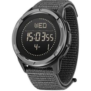 Tactische sporthorloges for heren Outdoor Survival Militair Kompas Rotsvaste digitale horloges met duurzame band, stappentracker Stappenteller Calorieën(Size:Black)