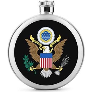 Coat Arms of The United States Heupfles 5 oz lekvrije drankfles roestvrij staal wijnfles voor bruiloft feest geschenken