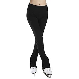 Youthful flying Kunstschaatsbroek Dames met fleece voering Warm Ademend Schaatsbroek Meisjes Stretch Hoge Taille Schaatsen Leggings Activewear (Maat: 3XL, Kleur: Zwart)