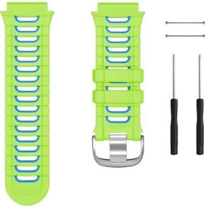 Galaone dubbele kleuren siliconen band mode vervangende horlogeband geschikt for Garmin Forerunner 920XT rubberen polsband armband (Color : Green-white, Size : For Garmin 920XT)