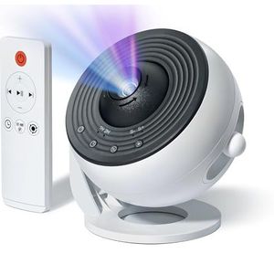 Sterrenhemel Projector - Galaxy Projector PRO, Globe-stijl, Bredere Scherpere Projectie, met 13 Themaschijven, 15 Slaaphulpmiddelen, Witte Ruis, Afstandsbediening, Timer (Wit)