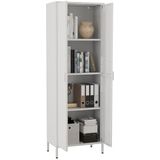 VCM Flokas Houten bureaukast, boeken, ordner, kast, kantoormeubel, archiefkast, XL, wit