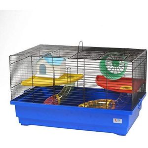 Decorwelt Hamsterstokken, blauw, buitenmaten, 60 x 37 x 36, knaagkooi, hamster, plastic, kooi met accessoires