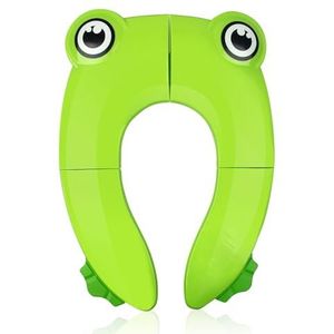 Pejoye Opvouwbare zindelijkheidstrainingsstoel, draagbaar op reis, peuter, opvouwbare zindelijkheidstrainingsstoel voor kinderen met 6 antislip siliconen pads en 1 draagtas, groene kikker