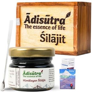 Adisutra Shilajit Hars | Kwaliteit Getest met Fulvinezuur & Trace Mineralen | Pure Shilajit voor mannen en vrouwen | Shilajit Pure Himalaya Organic, Energy & Immuun System - 60 porties/30 g