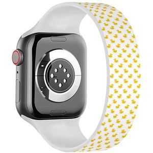 Solo Loop band compatibel met alle series Apple Watch 38/40/41mm (gele rubberen eend 3) rekbare siliconen band band accessoire, Siliconen, Geen edelsteen