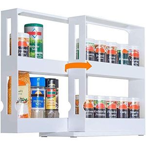 UHAPEER Draaibare kruidenrekken, kunststof, uittrekbaar, voor keuken, badkamer, aanrecht