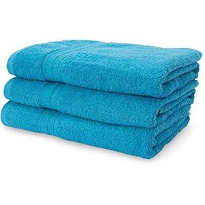 Lumaland - Handdoeken - Set van 3 badhanddoeken - 100% katoen -70x140cm - Turquoise