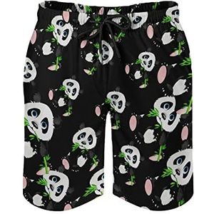 Big Face Panda Zwembroek voor heren, bedrukte boardshorts, strandshorts, badmode, badpakken met zakken, XL