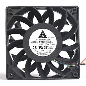 For -Wire Fan - 150.33 CFM, 4000 RPM, Quiet Operation FFB1248EH 12025 12CM 48V 0.38A 4 LMNCBVYA(B3-plug)