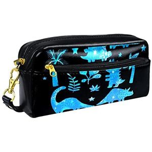 Etui,Pen Potlood Pouch Draagbare Tas,Briefpapier Organizer voor School,Dinosaur Space Sneeuwvlok Decoratie