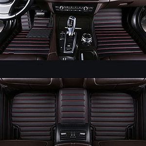 Waterdichte Autotapijten Voor Toyota Voor Rav4 Voor Hilux Custom Lederen Auto Vloermat Anti Slip Backing Auto Mat Tapijt Accessoire All weather antislipmat(Zwart rood)