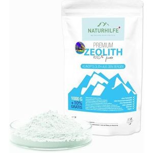 NATURHILFE Natuur Zeolietpoeder, 1100 g, laboratoriumgetest mineraalaarde, medisch hulpmiddel, vulkanische mineralen voor een gezonde huid en detox, 100% zuiverheid