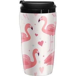 Flamingo koffiemok met deksel dubbelwandige waterfles reizen beker thee beker voor warm/ijs dranken 250ml