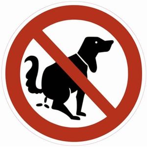 5 Stickers van 20 cm | Stickers Dierlijke Uitwerpselen - Hondenpoep Verboden - Hier Geen Hondenpoep