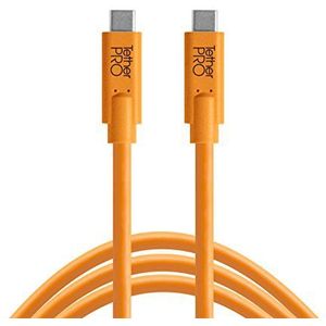 Tether Tools TetherPro USB-C naar USB-C kabel | voor stroomvoorziening, snelle overdracht en verbinding tussen camera en computer | Hoge zichtbaarheid oranje | 10 voet (3 m)