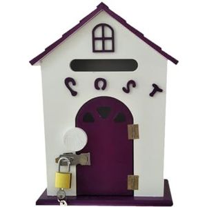 Postdozen Brievenbus Brievenbussen Wandgemonteerde Brievenbus Brievenbussen Retro Metalen Afsluitbare Buitenhuisdecoratie Pakketkast(Purple)