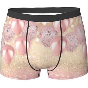 DEXNEL Heren ondergoed boxerslips zacht ademend ondergoed 1pack, roze glitter ballon, Zwart, XXL