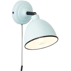 BRILLIANT lamp Telio wandlamp trekschakelaar lichtblauw | 1x D45, E14, 28W, geschikt voor vallampen (niet inbegrepen) | Schaal A ++ tot E | Met trekschakelaar