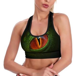 Green Dragon Eye Tanktop voor dames, sportbeha, yoga-trainingsvest, atletische bh's