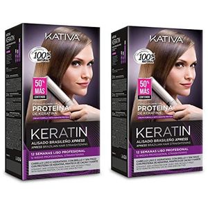 Kativa Xpress Braziliaanse stijltang keratine behandeling zonder vorm - 2 stuks