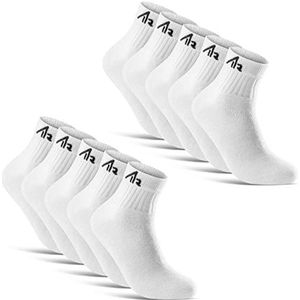 10 Paar Sportsokken korte Tennissokken Werksokken Heren Dames Katoen i1R (Wit 39-42)