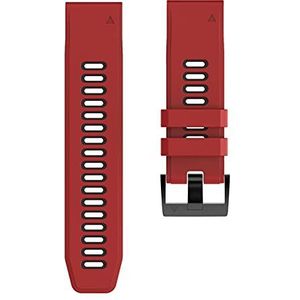 2 6 mm 22mm 20mm QuickFit-band compatibel met Garmin Epix Fenix ​​7 7x 7s Solar 6 6x 6s Pro 5x 5s Plus/instinct 2 / Forerunner 945 Siliconen Band (Color : Red black, Size : For Fenix 6X Pro)