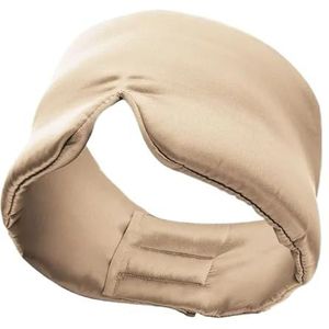 2 stuks moerbeizijde slaapmasker ooglapje ooglapje draagbare reizen ooglapje dutje cover zachte blinddoek glad voor slaap (beige)
