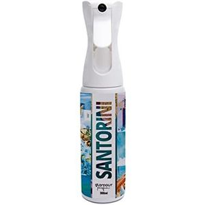 GLAMOUR PARFUM - Santorini Home Luchtverfrisser - 300 ml - Sproeier met fruitig en vanillearoma - Textiel luchtverfrisserspray - om op bed of gordijnen te spuiten - Herbruikbaar