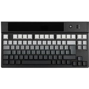 Compact Bluetooth en 2.4G Type-C hot-swap mechanisch toetsenbord met aangepaste dot matrix RGB LED-scherm Dynatab 75x compatibel met verschillende apparaten (Black Grey-ISO UK)