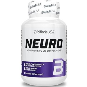BioTechUSA Neuro, Voedingssupplement capsules met plantenextracten, vitaminen en mineralen, 60 capsules