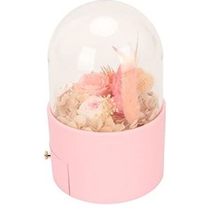 Bloem Sieradendoos, Elegante Draagbare Prachtige Plastic Sieradendoos voor Jubileum (Roze)