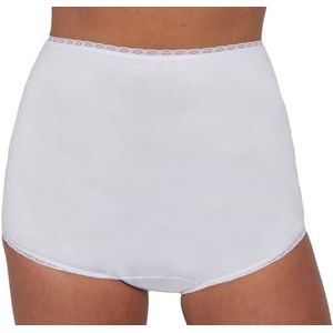 Incontinentieslip voor dames, absorberend wasbaar, incontinentiebroek voor dames, zwart-wit ondergoed, comfort en zelfvertrouwen, hoge taille, lekvrij, maten S-3XL (S, wit)