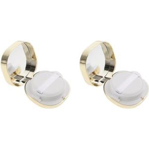 2 Set van Lege Luxe Luchtkussen Puff Box BB Cream Container Make-up Case Draagbare B