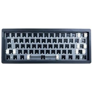 QPSJXN Gaskets Hot-Swappable GMK61 mechanisch toetsenbord met 2,4 G 5.0 draadloze verbinding en aanpasbare achtergrondverlichting in drie modi (zwart toetsenbordkit)