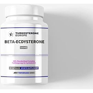 Beta-Ecdysterone 98% Complex met Hydroxypropyl-Beta-Cyclodextrine - 60 Capsules (600mg) - Turkesterone Europe®