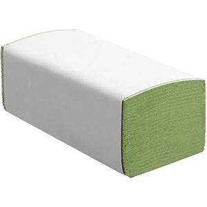Papieren handdoeken groen zigzag premium - vouwhanddoeken voor papieren handdoekdispenser - 2-laags, groen - 20 x 200 (4000) doeken