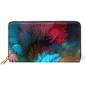 Schattige abstracte kleurrijke wolkenlederen damesportefeuilles clutch muntgeval