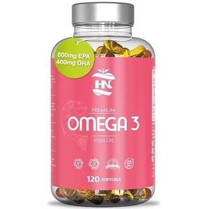 Omega 3 1300 mg - 120 Capsules - Omega 3 fish oil - Omega Softgels op basis van visolie 700mg EPA - 500mg DHA -3 Hoge concentratie EPA - DHA met vitamine E