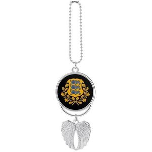 Estland Nationaal Embleem Auto Achteruitkijkspiegel Opknoping Ornament Angel Wing Hanger Lucky Charm Voor Auto Interieur Zilver-Stijl-16