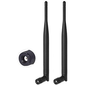 Bingfu Dual Band WiFi 2.4GHz 5GHz 5.8GHz 6dBi MIMO RP-SMA Male Antenna (2-Pack) for WiFi Router Booster Range Extender Gateway Wireless Mini PCI Express PCIE Network Card USB Adapter Security Camera