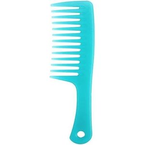 Brede kam voor krullend haar, lang haar, nat haar, ontwarrende kam groot (blauw)