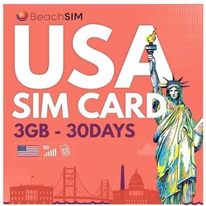 BeachSIM VS SIM-kaart 30 dagen. 3GB data met 4G/5G-snelheden. Prepaid SIM met alleen data. Snelle activering. Eenvoudig opladen. Werkt op iOS- en Android-apparaten.