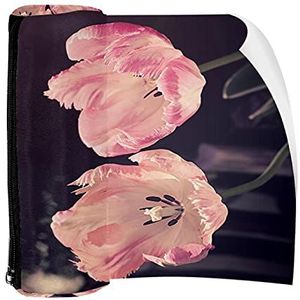 Potlood Case Pen Tas Houder met Rits Coin Organizer Tassen Make-up Cosmetische Pouch voor Vrouwen Tiener Meisjes Jongens Kinderen, Bloemen