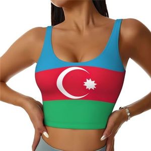 Vlag van Azerbeidzjan Print Comfortabel Vrouwen Sport Vest Yoga Workout Vest voor Vrouwen Lichtgewicht Zomer, Zwart, S