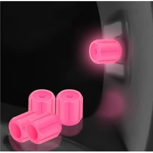 Waterdichte Lichtgevende Ventieldoppen For Autobanden, Lichtgevende Ventieldoppen For Banden, Universele Pasvorm, Ventieldoppen For Auto's, Vrachtwagens, SUV's, Motorfietsen(Pink,4pcs)