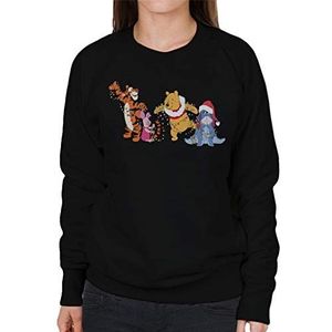 Disney Kerst Winnie The Pooh Dames Sweatshirt, Zwart, S