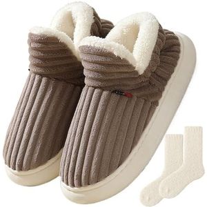 Pluffi Slipper Booties, Pluffi The Cozy Stylish Slipper Warme Pluche Voering Pantoffels For Dames En Heren(Coffee,46-47)